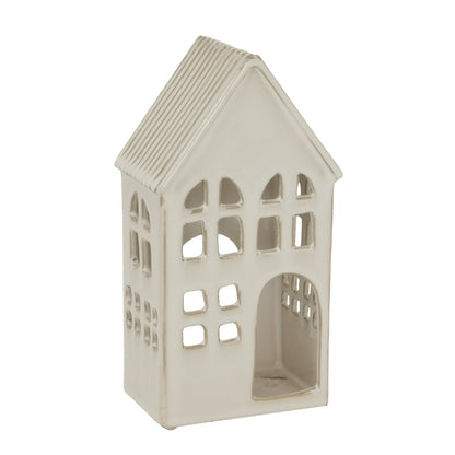 White Ceramic House Tealight Holder - NalaWillowCo