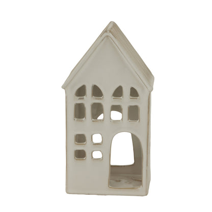 White Ceramic House Tealight Holder - NalaWillowCo