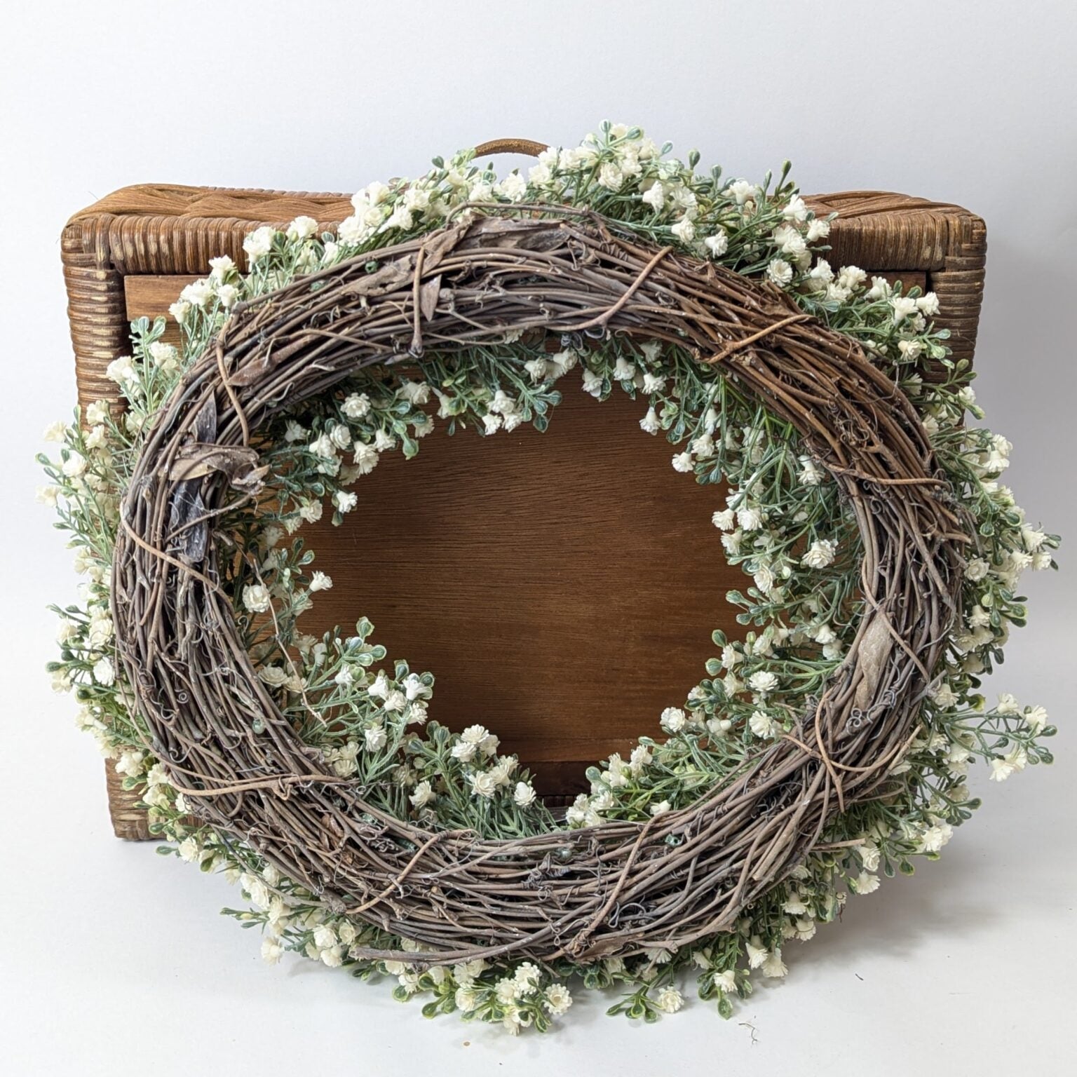 White Faux Gypsophila Wreath - NalaWillowCo