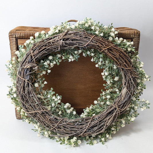 White Faux Gypsophila Wreath - NalaWillowCo