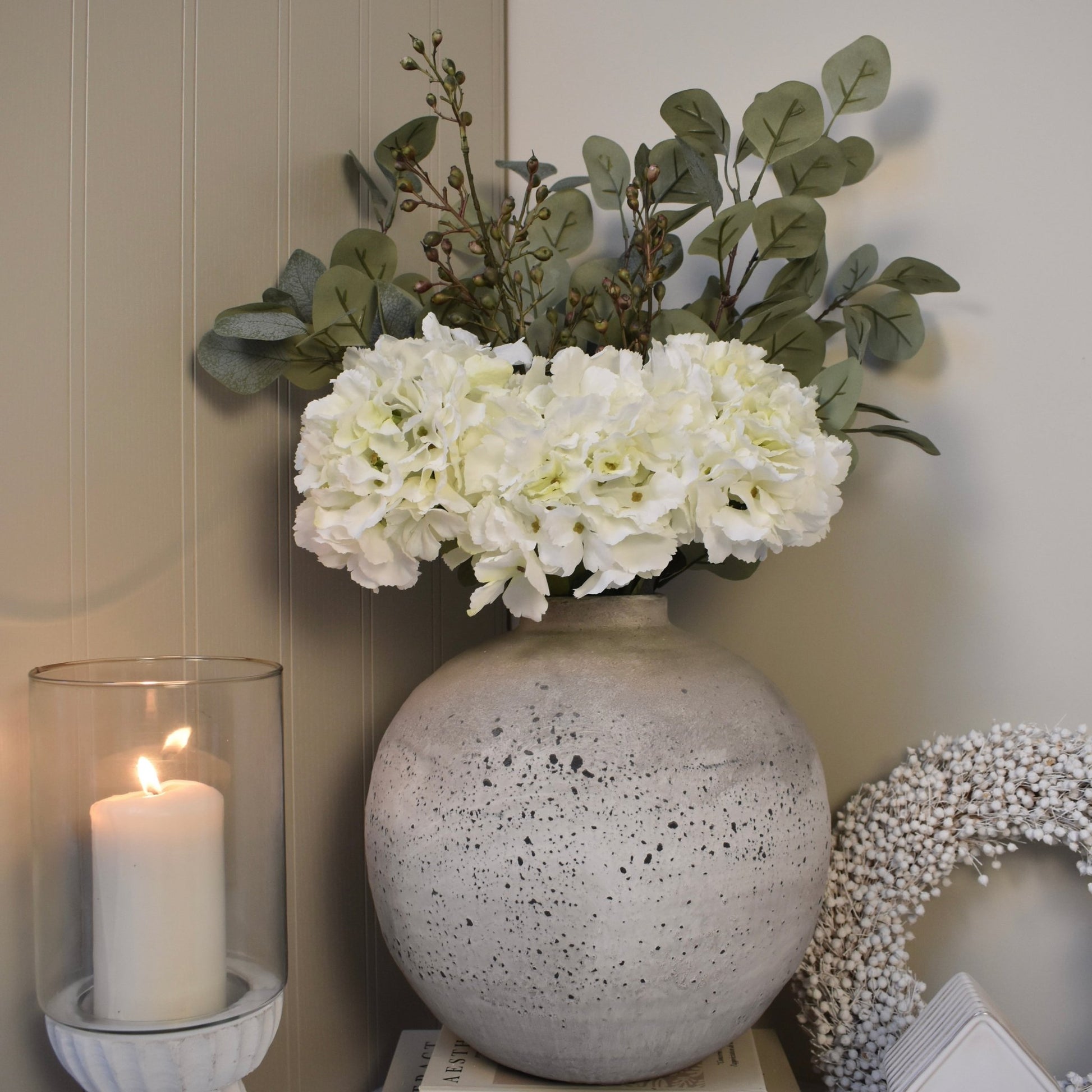White Hydrangea Bouquet - NalaWillowCo